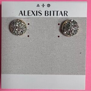 Alexis Bittar Solanales Crystal Round Stud Earrings-Green NWT